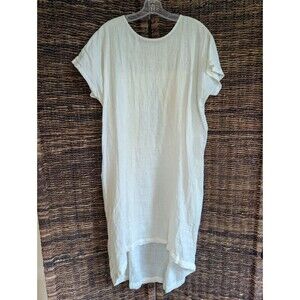 Black Crane Women's Linen Dress Oversized Lagenlook Made in Italy Medium Cream